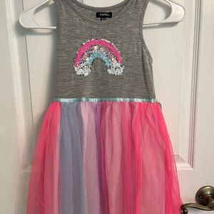 Zunie Gray and Pink Rainbow Dress